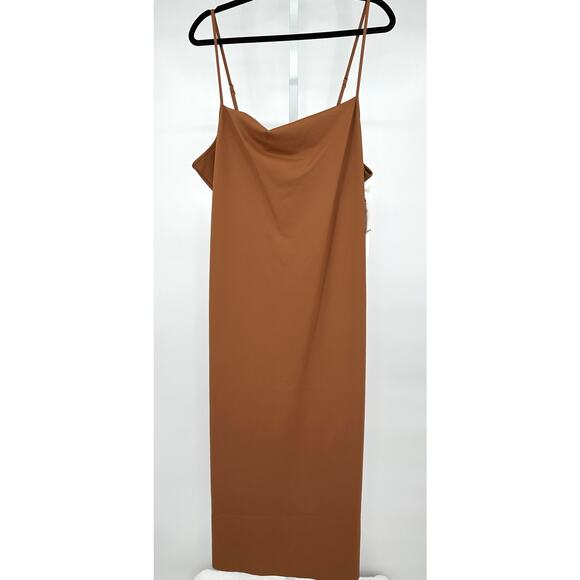 Good American Spaghetti Scuba Midi Dress Rust 3XL - Picture 3 of 7